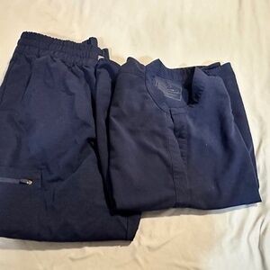 FIGS Navy Scrub Set | Rafaela Top + Uman Relaxed Jogger | Size L | EUC